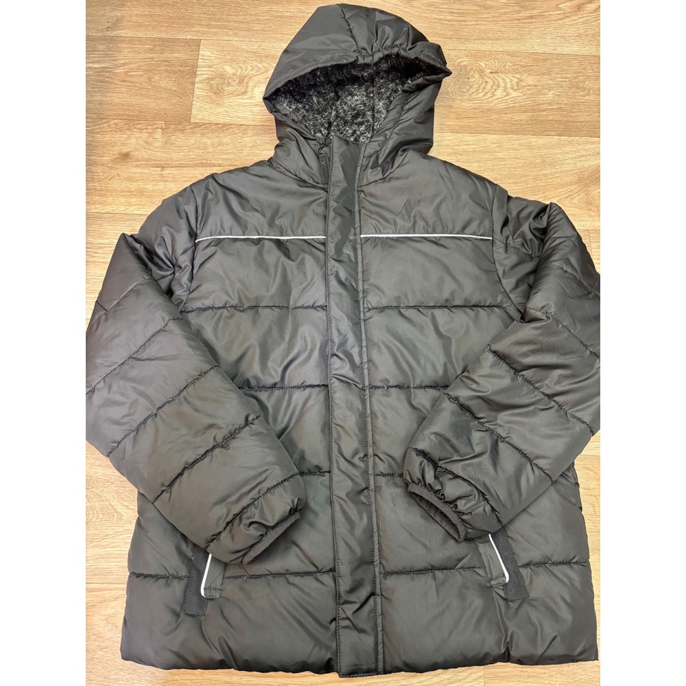 Swiss Tech Boys Black Puffer Jacket Hooded Winter Coat Size XXL 18 SW32100028906